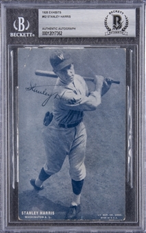 1928 Exhibits Stanley Harris Signed Card – Beckett